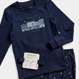 NWT Simons Winter Scene Pajama Set Unisex 2-3 months